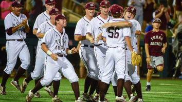 Texas A&M Baseball Pulls Off Epic Powerade Bath By Totally Fooling Head Coach With Emotional Hug