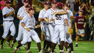 Texas A&M Baseball Pulls Off Epic Powerade Bath By Totally Fooling Head Coach With Emotional Hug