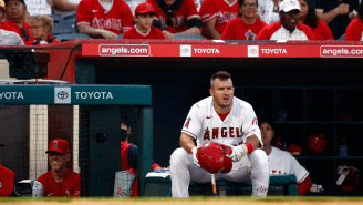 Fans React To A Fed Up Mike Trout Noticing His Pitcher Tipping His Pitches From Center Field