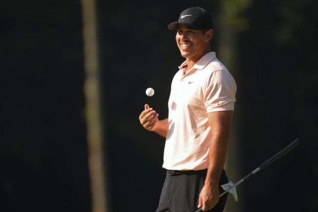 Brooks Koepka Wears Shirt, Shorts Covered In His And Jena Sims' Face
