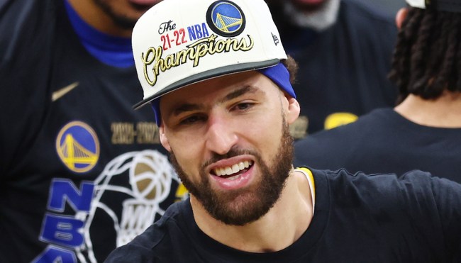 Klay Thompson Loses Championship Hat On Boat Before Warriors Parade