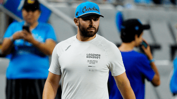 Baker Mayfield Gets Sassy With Panthers Fan Holding His Browns Jersey At Carolina Training Camp