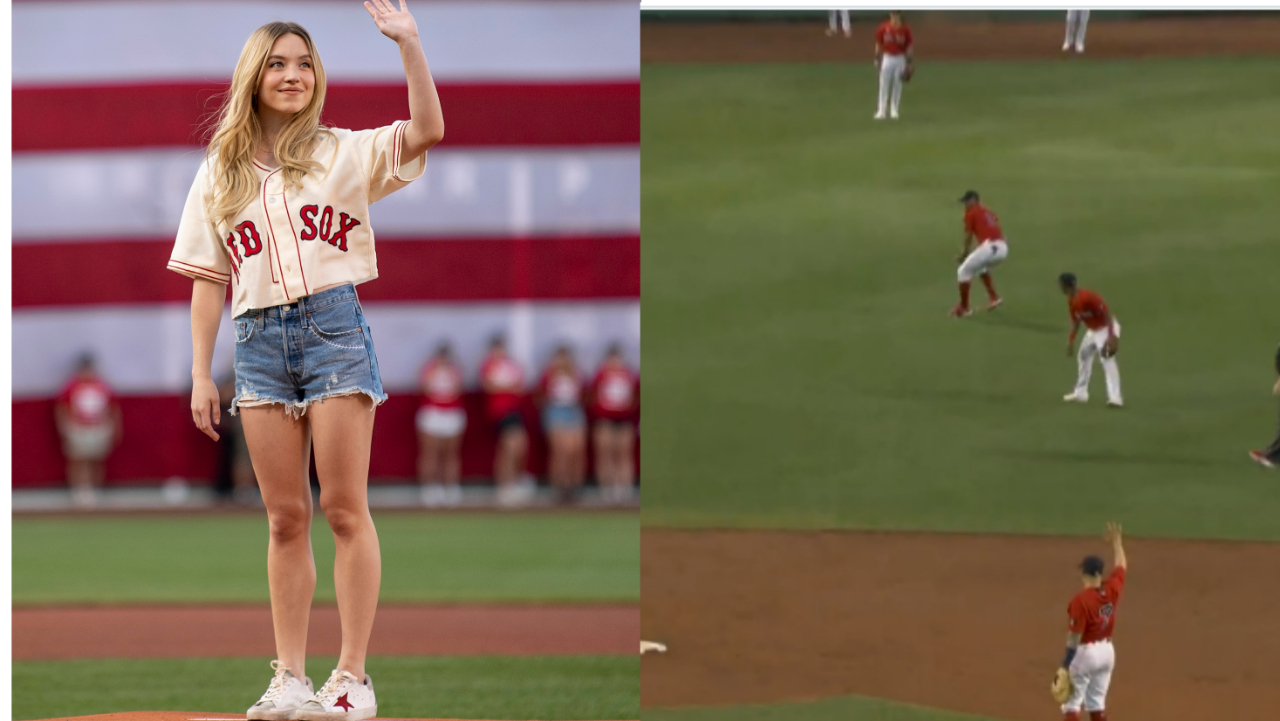 Sydney Sweeney mocks the Red Sox after she throws first pitch before their  historic loss