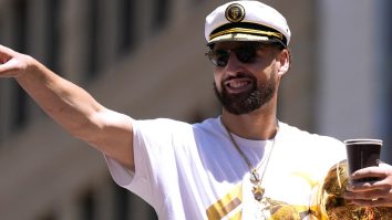 Klay Thompson Goes Viral For Slamming His Beer At A Dodgers Game As He’s Yet To Slow Down On The Title Celebration