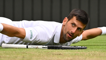 Novak Djokovic’s Bizarre Behavior With A Bottle During Wimbledon Match Fires Up Conspiracy Theorists