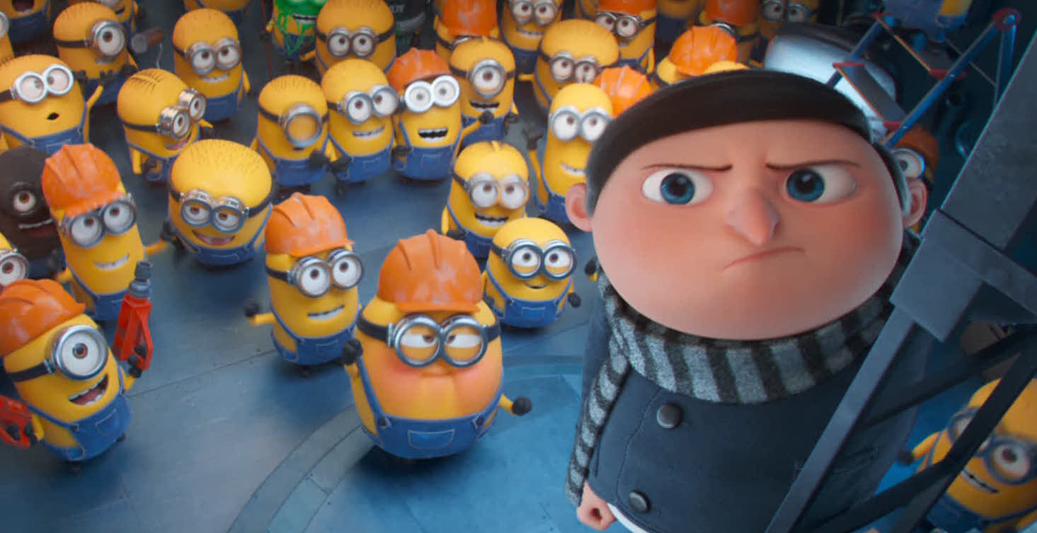 What's the deal with kids in suits seeing Minions: Rise of Gru?