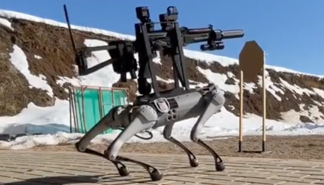 Robot Dog With Machine Gun Hits Targets With Ease In Viral Video