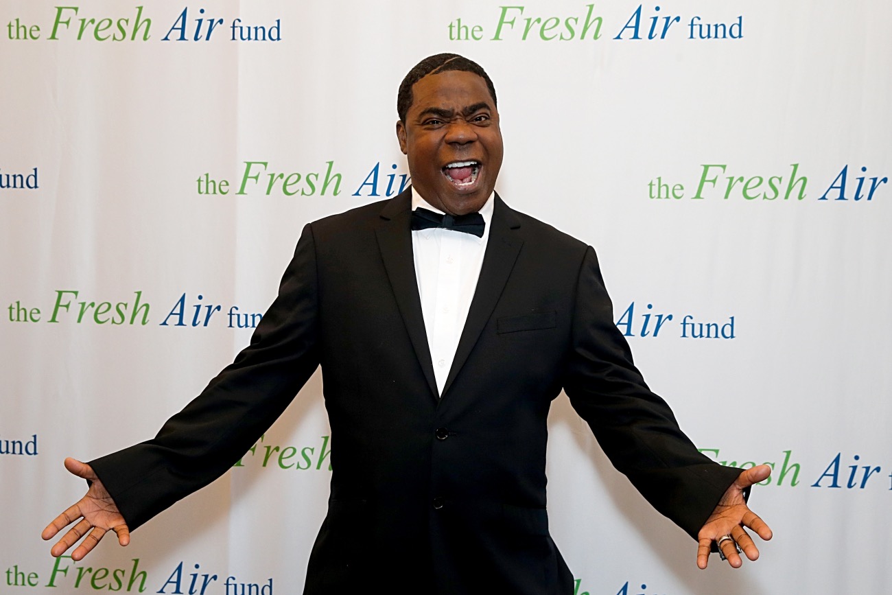 Photo: Tracy Morgan wears a hat upside-down at Yankee game - NYP20180819126  