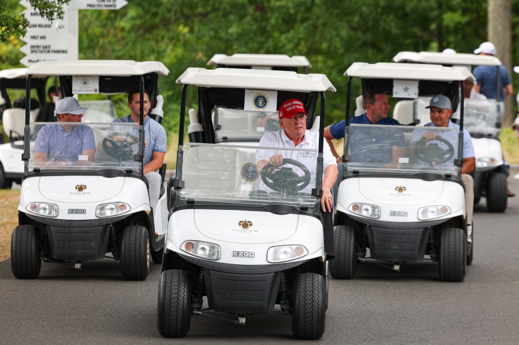 President Donald Trump at LIV Golf Bedminster Invitational Bryson DeChambeau