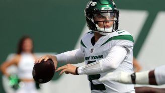 A New York Jets Fan Wore A Hilarious Custom Zach Wilson Jersey To Training Camp Today And Got It Signed By His Teammates