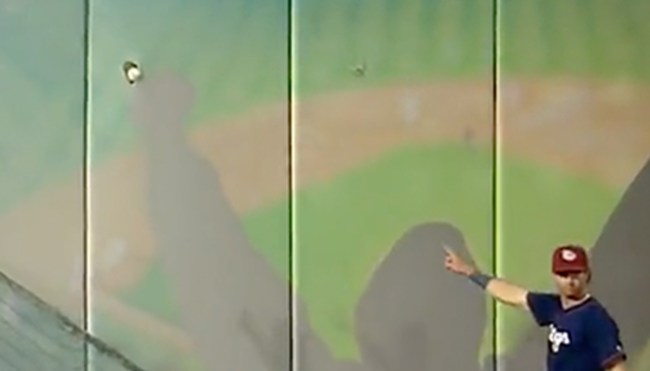Minor Leaguer Hits Bizarre Double After Ball Gets Stuck In Outfield Wall