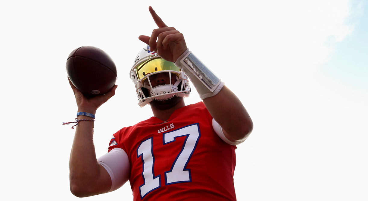 Josh Allen dons jersey of Bills Mafia fan favorite pre-game vs. Patriots 