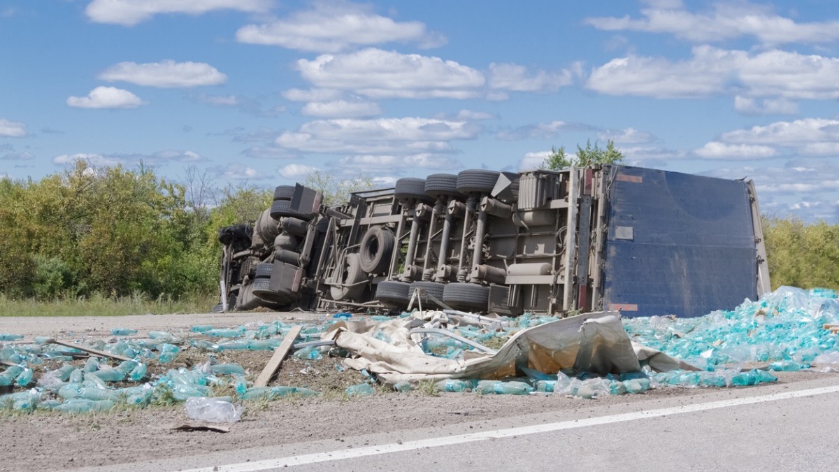 Trucks Full Of Alfredo Sauce And Tomatoes Spilled Over On Highways