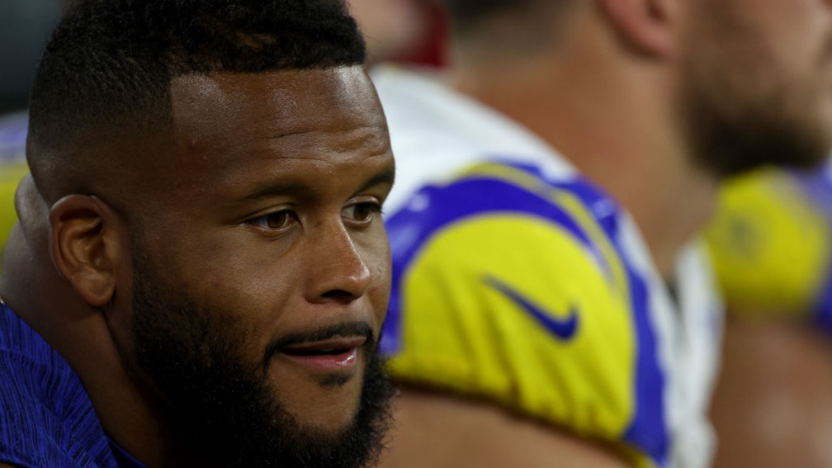 Aaron Donald: Rams star appears to swing helmet at Bengals players in joint  practice-ending brawl