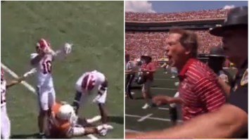Nick Saban Curses Out His Player For Doing Disrespectful Horns Down Celebration After Beating Texas