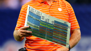 Fans Had A Lot Of Fun Making Jokes And Memes About Dabo Swinney’s Giant Play Call Sheet Monday Night