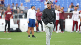 Viral Photo Of John Harbaugh Awkwardly Postured Like He’s Just Learned To Stand Has Fans Losing It