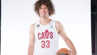 Robin Lopez Pulled Up To Cavs Media Day Looking Like The GEICO Caveman And The Internet Is Losing It
