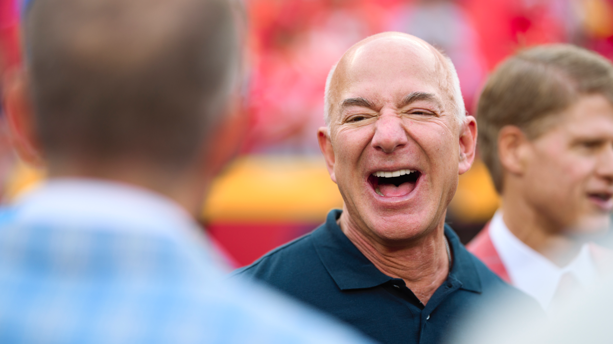 Jeff Bezos laughing