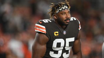 Browns Defensive End Myles Garrett Has Injury Scare At Joint Practice With Eagles
