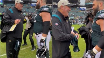 Eagles’ Jason Kelce Swapped Jersey For Jags Coach Doug Pederson’s Jacket