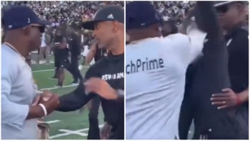 New Angle Shows Deion Sanders Shoving Eddie Robinson Jr. For Walking Away During Heated Handshake