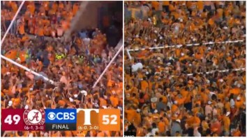 Tennessee Fans Tear Down Goalpost, Escort It Out Of The Stadium  After Big Win Vs Alabama
