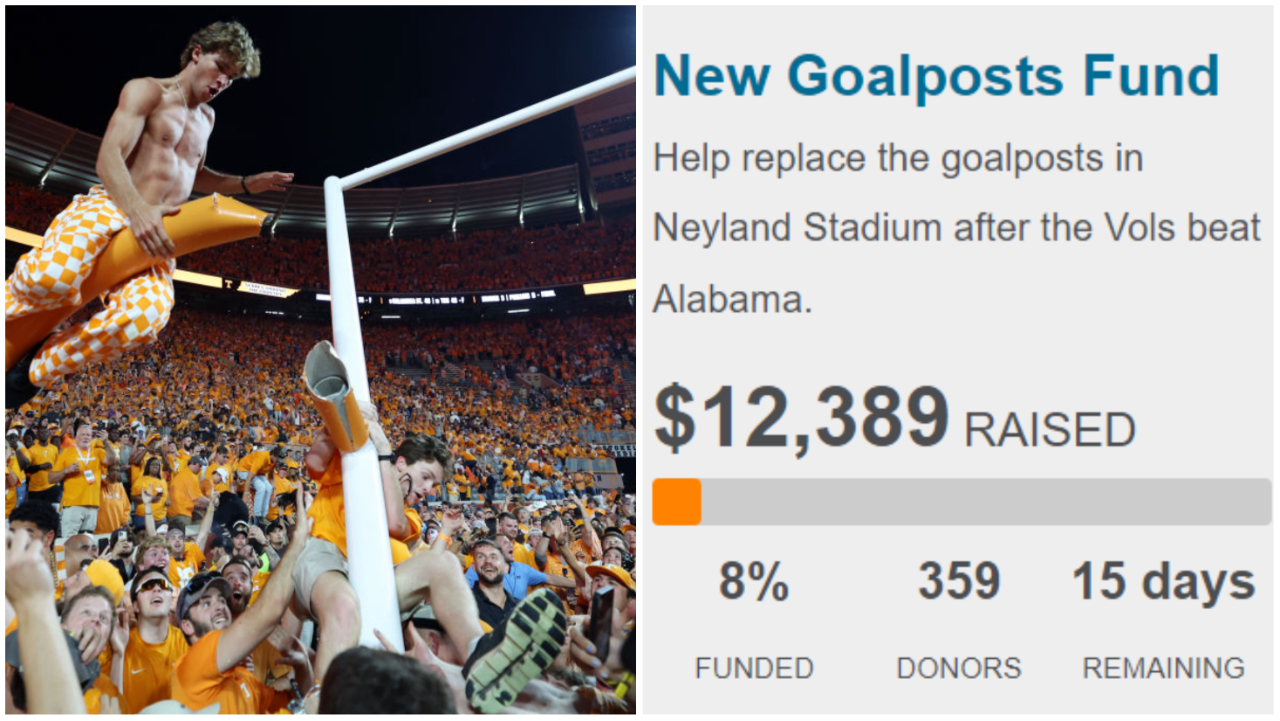Tennessee Starts 150k Fundraiser To Buy New Goalposts After Fans Threw Goalposts Into Tennessee