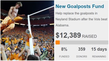 Tennessee Starts $150k Fundraiser To Buy New Goalposts After Fans Threw Goalposts Into Tennessee River