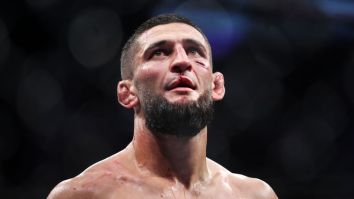 Khamzat Chimaev Gets Into Fight With Khabib Nurmagomedov’s Cousin While Sitting Cageside At UFC 280