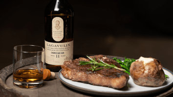 Nick Offerman’s Newest Lagavulin Collab Is Designed To Pair With Steak—And We Got The Chance To Taste Them Side-By-Side