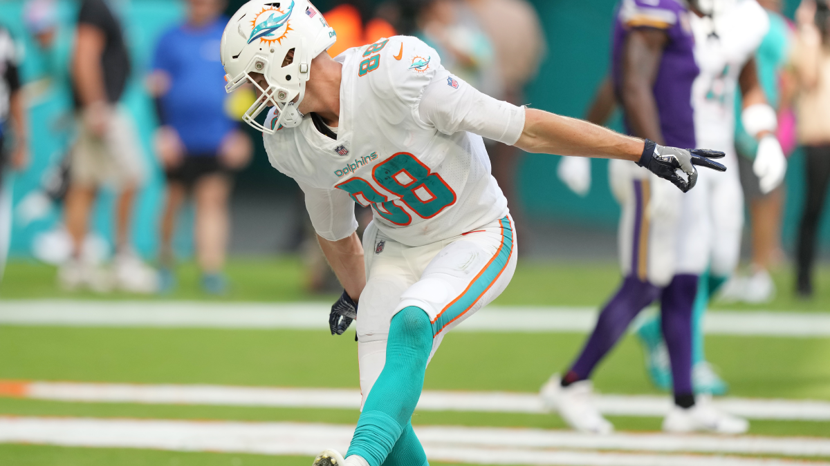 Mike Gesicki was bored, so he tossed a football over his house and