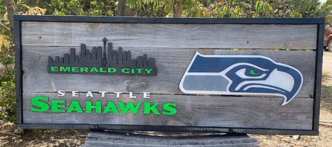 Seahawks Barnwood Sign - best gifts for seattle seahawks fans