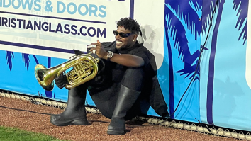 Where In The World Is Antonio Brown? Playing A Baritone On The Field At The FAU Game