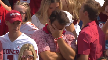 Oklahoma Fan Seen Crying Because Of How Badly Texas Beat Them Down