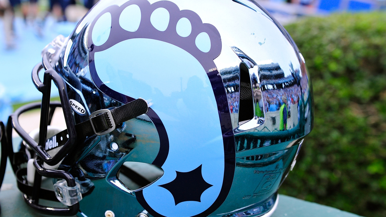 BYU And UNC Football Teams Have Incredible Blue Helmets Right Now
