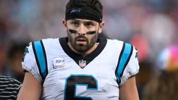 Baker Mayfield Is So Down Bad That The Panthers Have Him Playing Defense In Practice