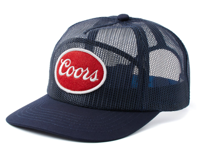 Huckberry Coors Banquet Stripe Patch Mesh Trucker Hat; shop everyday carry gear on sale at Huckberry