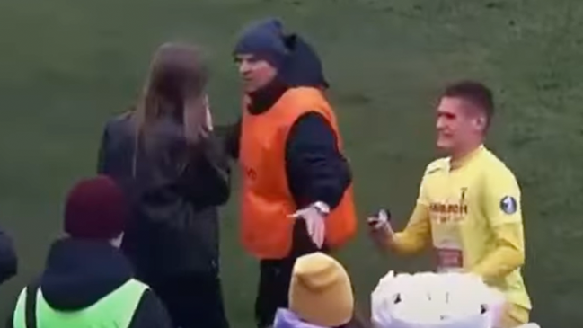 Soccer Player's Proposal Ruined After Security Guard Shoves Girlfriend