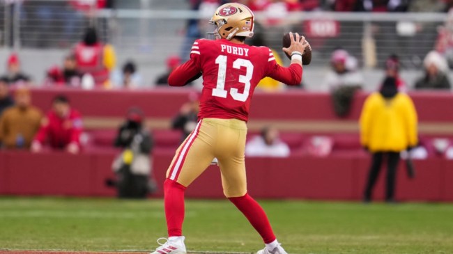Brock Purdy getting ready to throw for the San Francisco 49ers