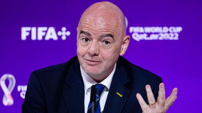 president of fifa gianni infantino at a press conference