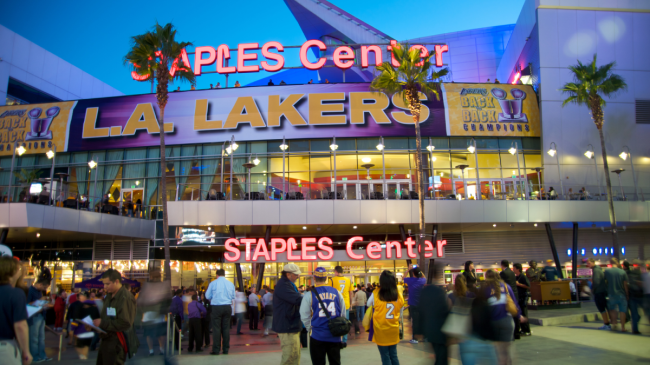 A view of the Staples Center.
