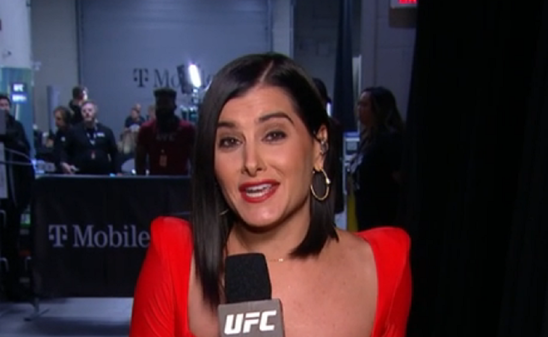 Megan Olivi reporting during UFC 282