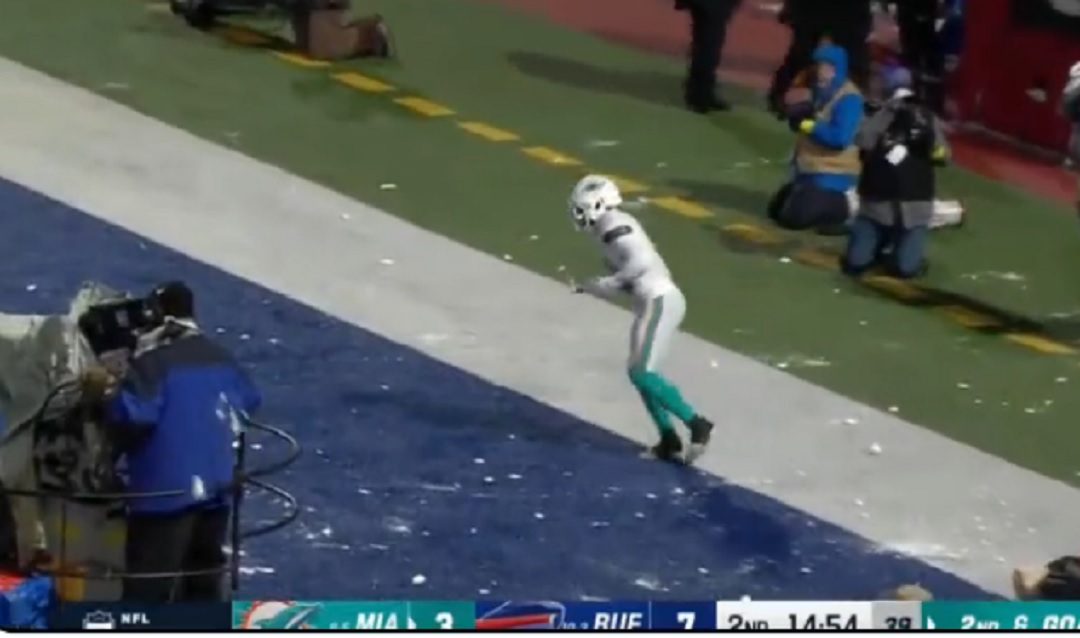 Miami Dolphins wide receiver Tyreek Hill in the end zone
