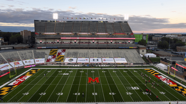 An overview of the Maryland football stadium.