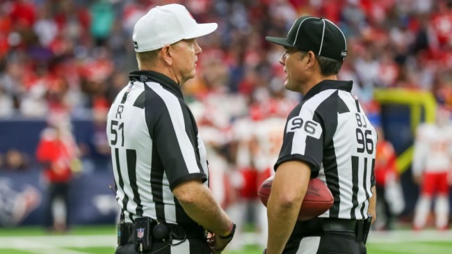 NFL referees conversing