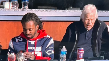 Pats Fan Who Was Verbally Abused By Awful Raiders Fans Sits With Robert Kraft In Owner’s Suite And Is Living It Up