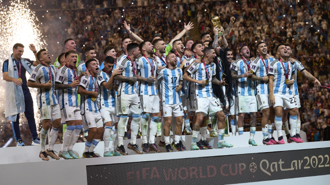 Argentina celebrates after winning the World Cup.