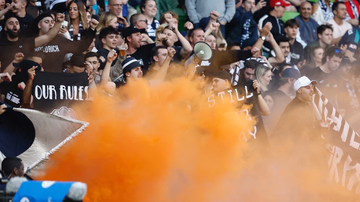 A Wild And Fiery Pitch Invasion Took Over An Australian Soccer Match