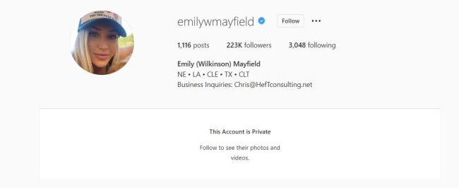 emily mayfield private instagram screenshot